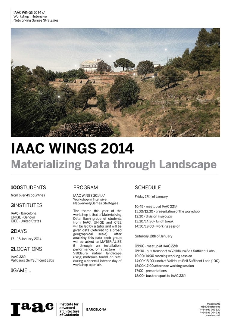 IAAC WINGS Materialising data through landscape