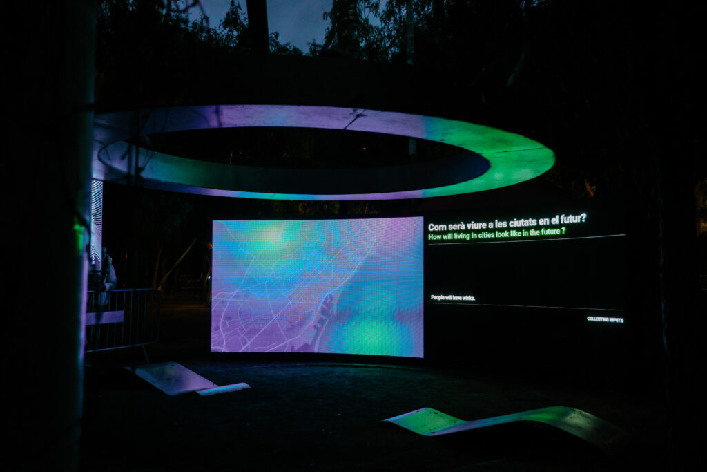 IAAC showcased Miralls del Demà at LLUM BCN 2025, transforming Parc del Centre del Poblenou into an interactive light experience.